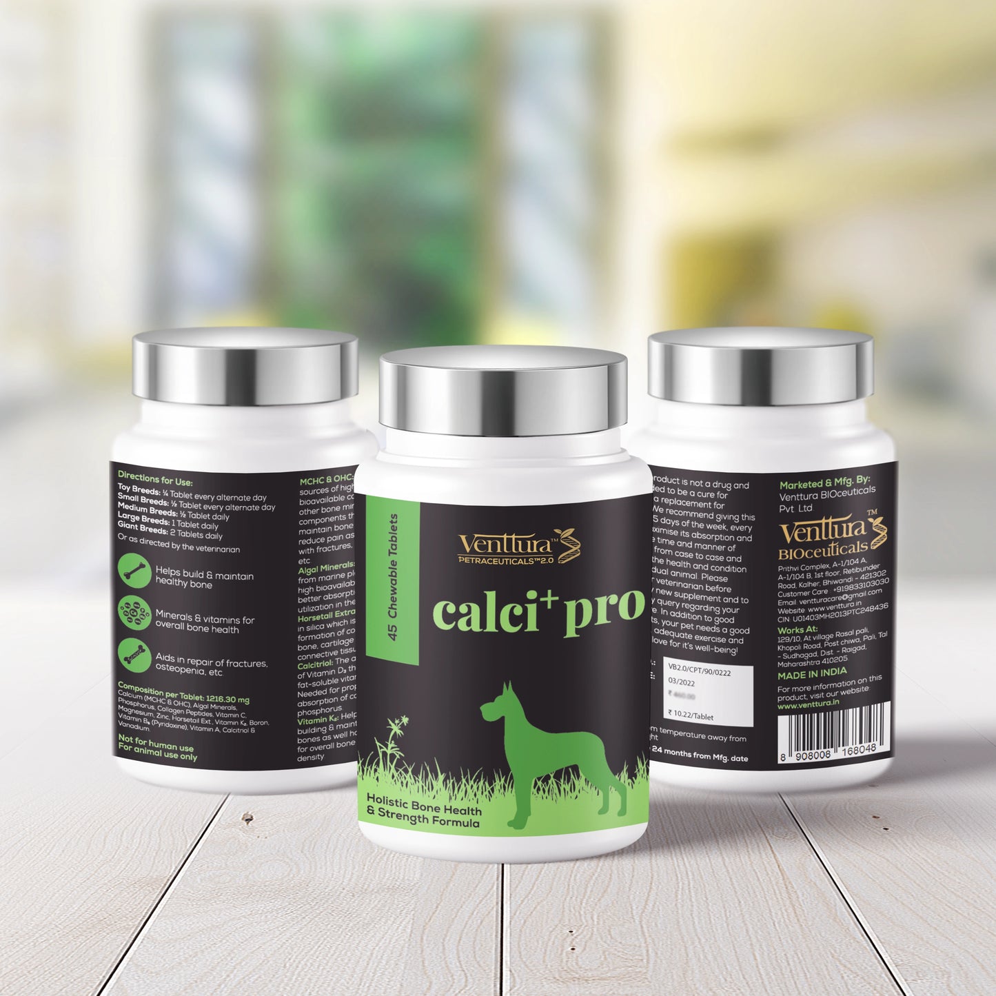 Calci+ Pro supplement for dogs - promotes strong bones and better growth with highly absorbable calcium, phosphorus, and essential bone nutrients. Ideal for preventing deficiencies and nurturing healthy development in pets.