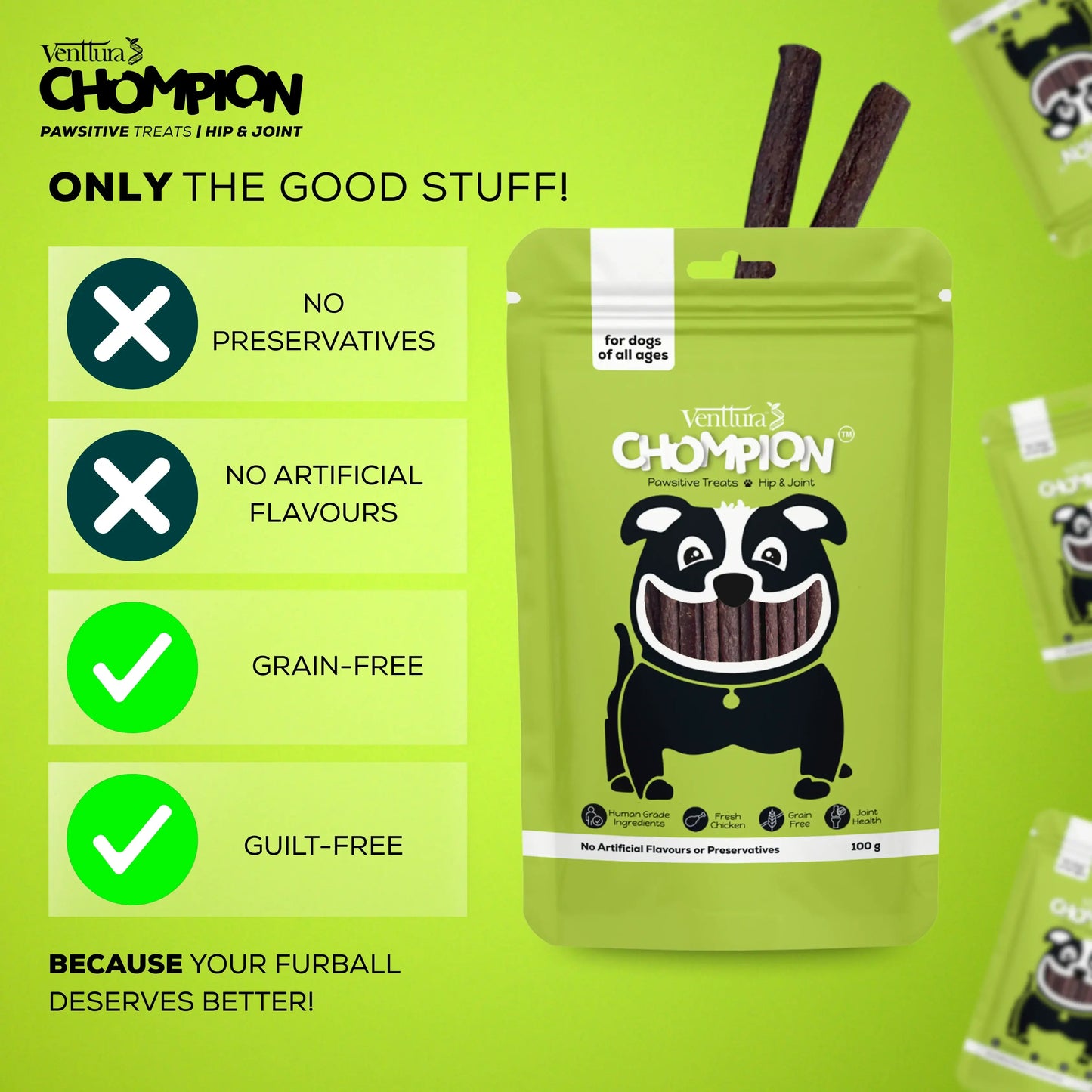Venttura Chompion Pawsitive Treats for Dogs – Hip & Joint