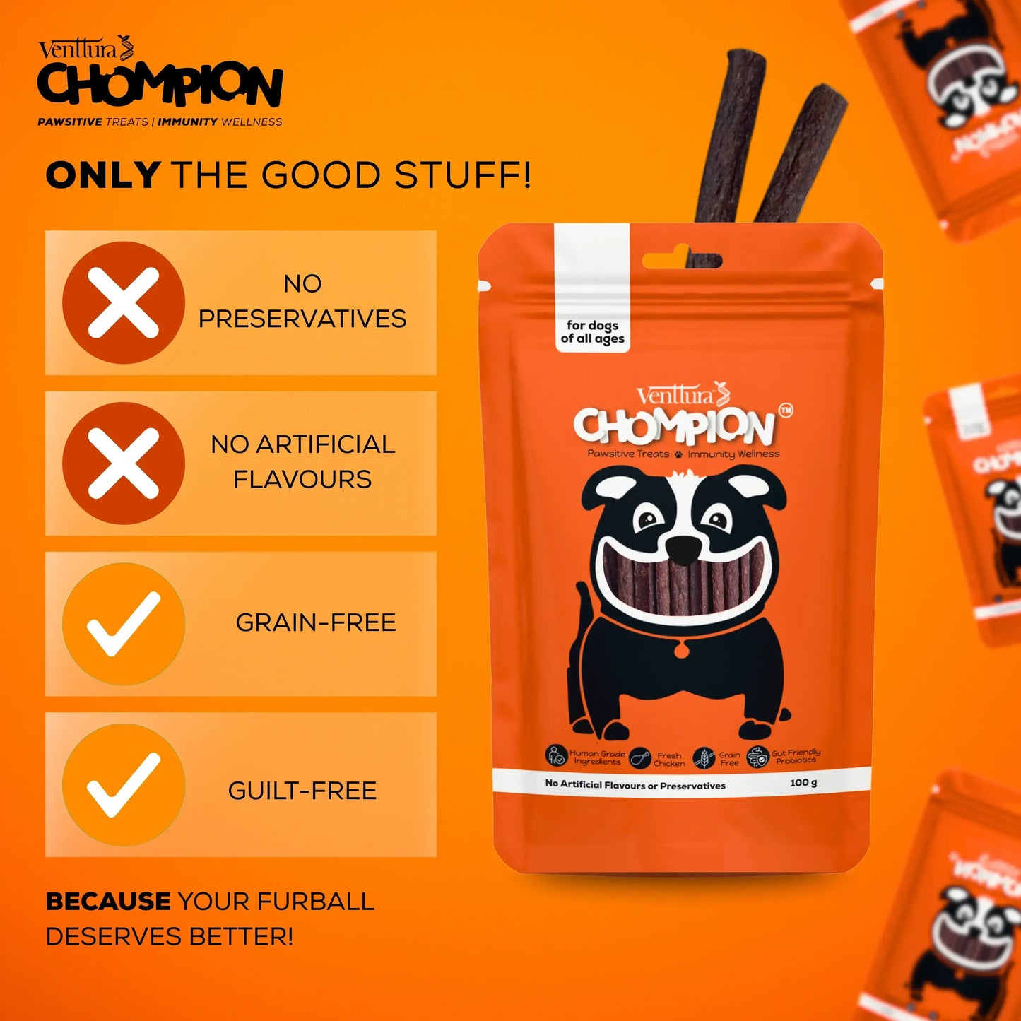 Venttura Chompion Pawsitive Treats for Dogs – Immunity Wellness