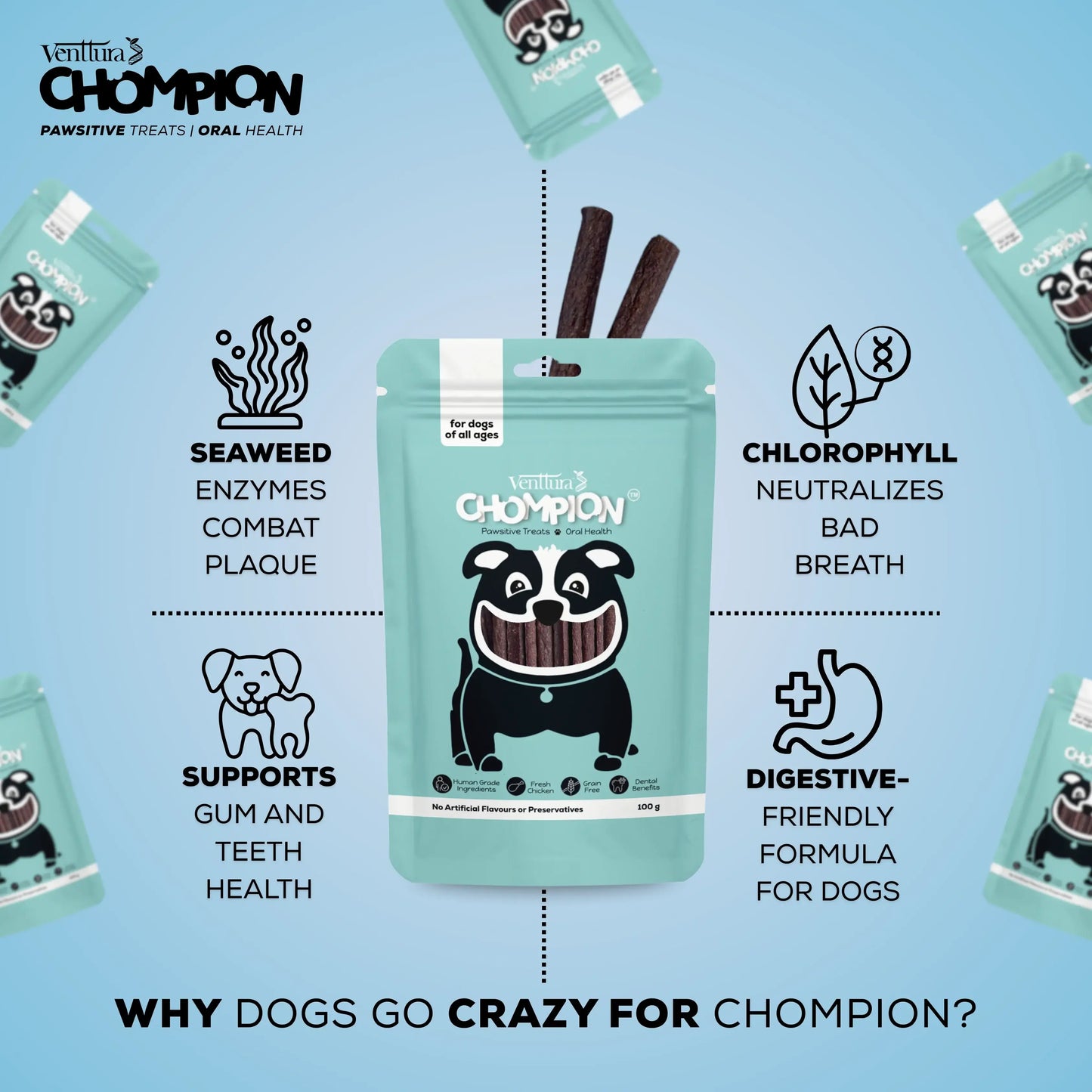 Venttura Chompion Pawsitive Treats for Dogs – Oral Health