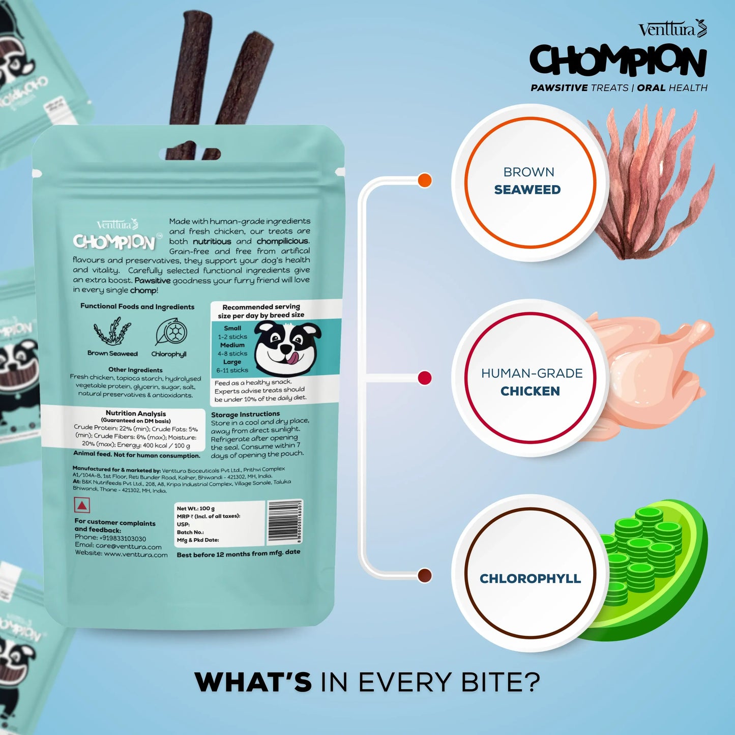 Venttura Chompion Pawsitive Treats for Dogs – Oral Health