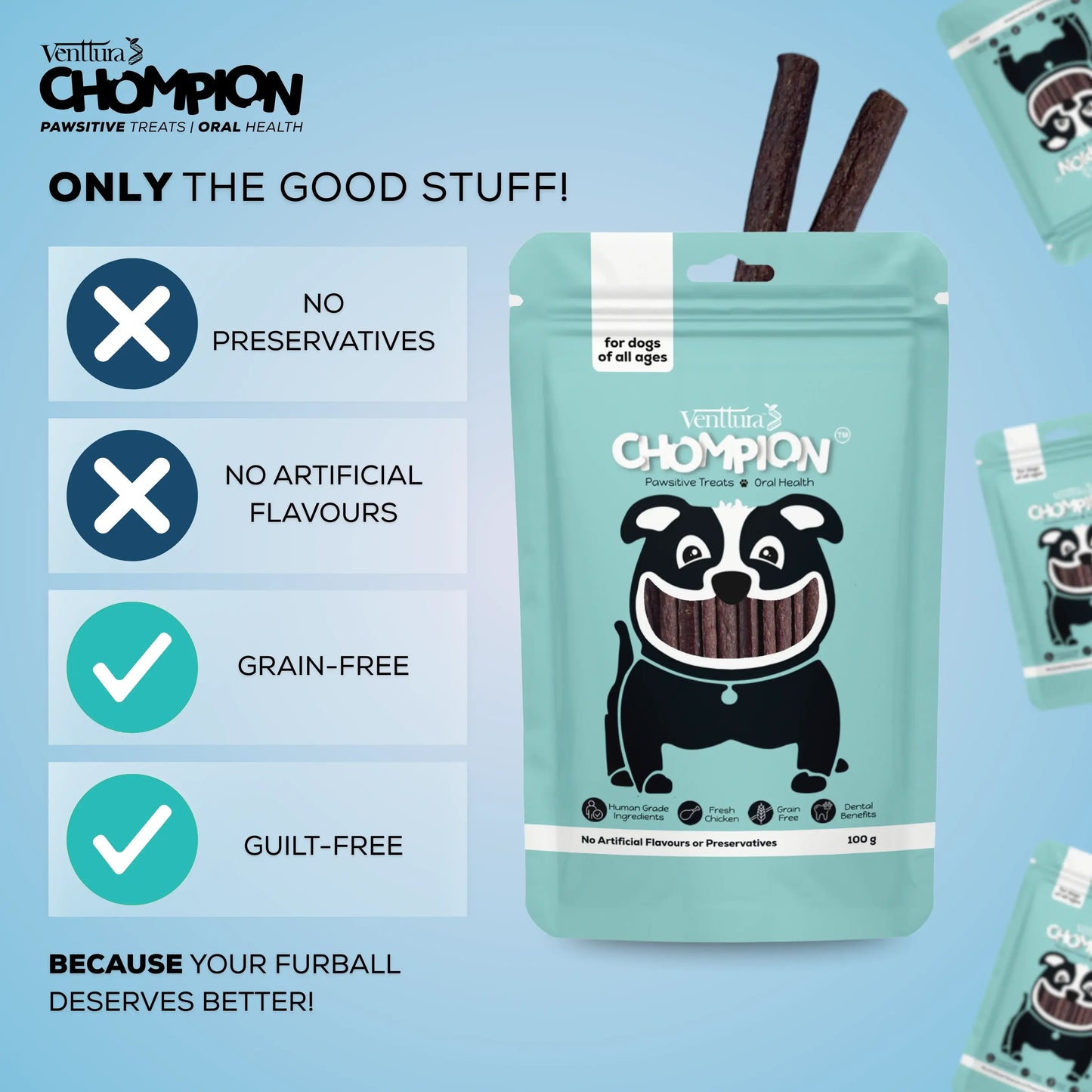 Venttura Chompion Pawsitive Treats for Dogs – Oral Health
