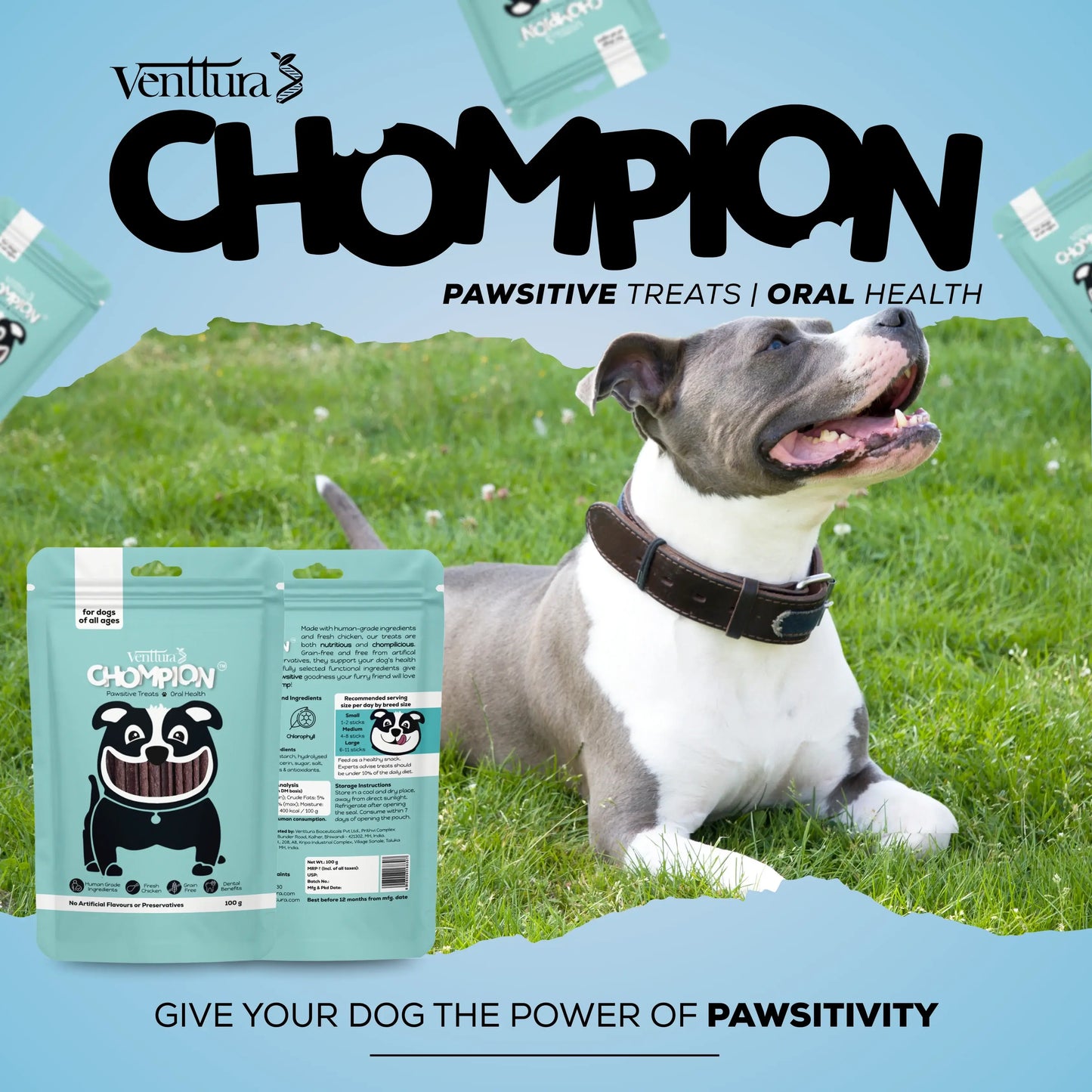 Venttura Chompion Pawsitive Treats for Dogs – Oral Health
