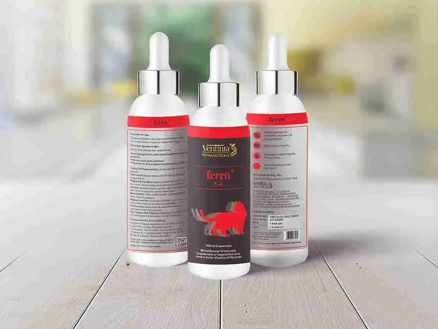 Ferro+ anemia supplement for dogs & cats—boosts RBC production, iron levels & energy for optimal health & recovery.