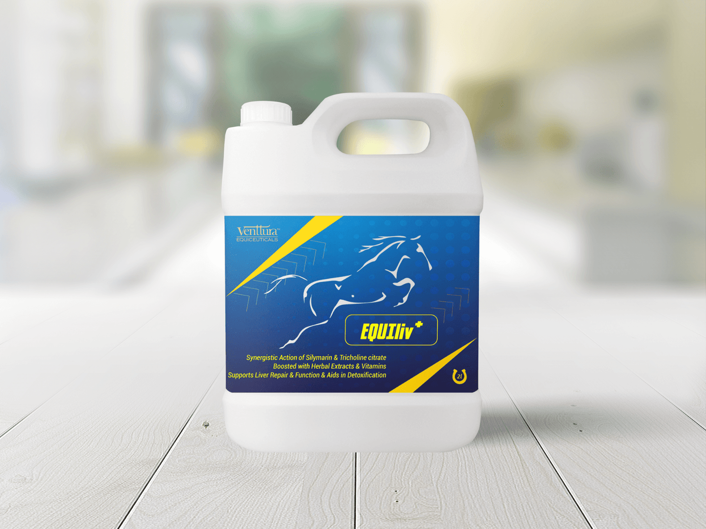 EQUIliv+ supplement for horses by Venttura Biocueticals, a comprehensive liver support formula designed to aid liver repair, detoxification, and digestive health.